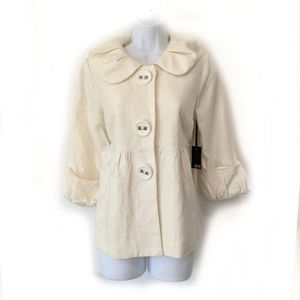 Zinc, Cream, Oversized Collar, Baby Doll Jacket